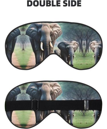 Shop Elephant Family Print Unisex Sleeping Eye Mask - Soft Comfortable Light-Blocking | International Shipping Available - Buy Online on GoSupps.com
