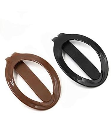 SHUNGXINYI Hair Barrettes Plastic Hair Barrette Clip Girls Womens Beauty Styling Tools Ponytail Holder 2 Pcs - Black/Coffee