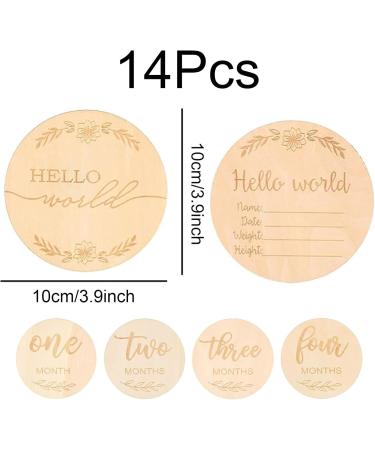 14Pcs Wooden Baby Milestone Cards for Baby's First Year Growth Photography - Buy Online on GoSupps.com