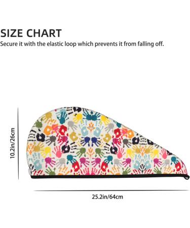 Hand Print Coral Velvet Dry Hair Cap Towel Wrap for Women | Absorbent Hair Towel for Swimming & Travel - Buy Online on GoSupps.com