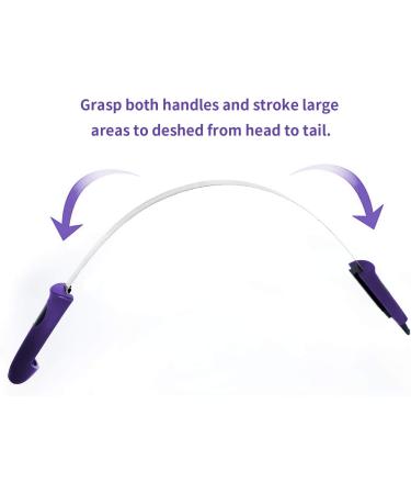 BOTH WINNERS Dual-Sided Shedding Blade with Stainless Steel Blade De-Shedding Tool for All Dogs with Soft Touch Grip Handle(PURPLE) - Buy Online on GoSupps.com