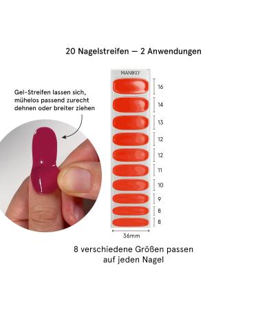 Maniko UV Gel Strips - Vegan Self-Adhesive Nail Film for Natural Nails - 20 Long-Lasting Applications in Hot Chili Color - Buy Online on GoSupps.com