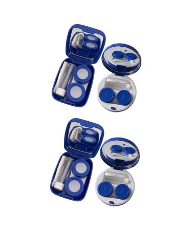 Healvian 4 pieces colored contact lens pearl case for contact lenses sweet contact cases Easy contact lens container Storage containers for travel contact lens frosted bracket pp