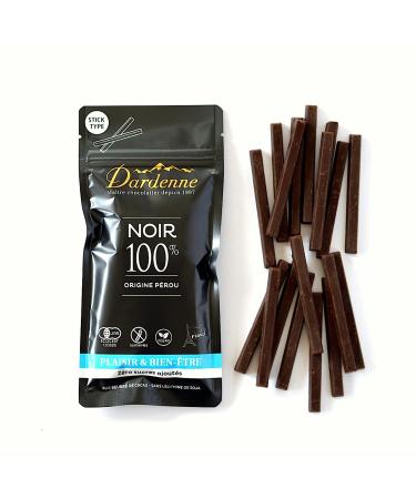DARDENNE Dark Bar 100% without Added Sugar 70 g - Pack of 9