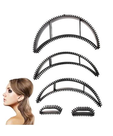5 PCS Charming Bump It Up Volume Inserts Hair Comb  Black Hair Style Tool Hair Comb  Hair Base Styling Accessories for Women Lady Girl (Beige and Black)