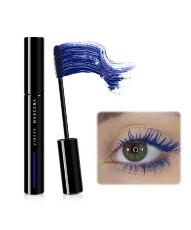 Generic Mascara for Eyelashes Coloured Mascara Waterproof Brown Mascara Voluminous Fiber False Lash Effect Tubing Mascara Volumizing Lengthening Charming Curling Eyelashes Party Stage Use Blue