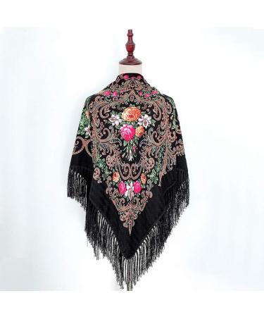 Triangular Womens Printed Neck Wrap Scarf | Multi-Purpose Loop Scarf with Button | Floral Poncho Cape - Colorful & Versatile Fashion Accessory - Buy Online on GoSupps.com