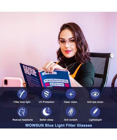 Buy Unisex Blue Light Filter Glasses - Nerd Style Non-Prescription Clear Lens in Black Clear and Pink - Buy Online on GoSupps.com