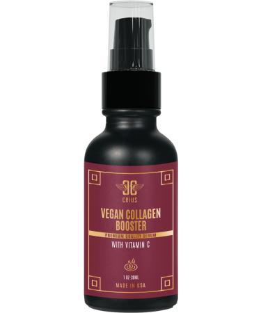 Crius Cosmetic Vegan Collagen Boosting Serum 1 OZ Boosts Collagen Production Improves Elasticity Helps Your Skin Appear Plump And Youthful Non-GMO Cruelty-Free Products Made In USA