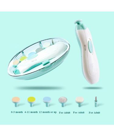 Jaybva Electric Baby Nail File Trimmer - Safe Clippers Set for Newborns & Toddlers - Automatic Cutter Kit for Fingernail and Toenail Care - Light Green - Buy Online on GoSupps.com