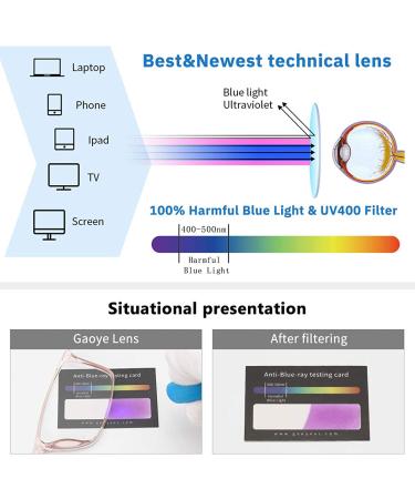 Gaoye Blue Light Blocking Glasses  Square Computer Gaming Eye-glasses Anti UV Lens Fashion Fake Frames Men Women Clear Brown Frame - Buy Online on GoSupps.com