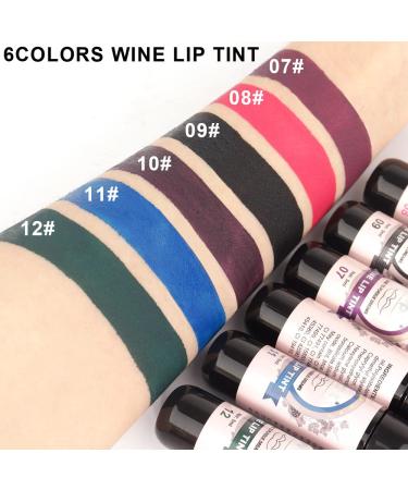 Dark Matte Liquid Lipstick Set - Long Lasting Smudge Proof Halloween Lip Tint Stain Makeup - 6Pcs Wine Bottle Lip Tint Collection - Buy Online on GoSupps.com