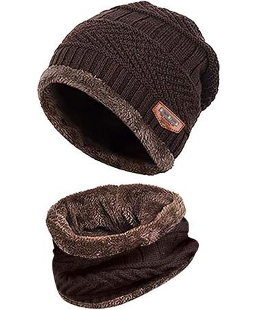 Unisex Winter Beanie Hat Scarf Set | Warm Knit & Fleece Lined | Two-Piece Set | E2 Multicolored | One Size - Buy Online on GoSupps.com
