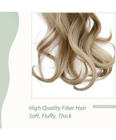 Sego 45cm Wavy Ponytail Hair Extension Voluminous Claw Clip in Ash Brown & Bleach Blond | Synthetic Braided Hair Piece (140g) - Buy Online on GoSupps.com