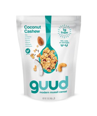 GUUD Coconut Cashew Muesli Cereal, 12 Ounce, Gluten Free, Oats, Cranberries, Coconut, Cashews, Almonds, Chia Seeds, Hemp Seeds, Vegan, Non-GMO Certified, Kosher 12 Ounce (Pack of 1)