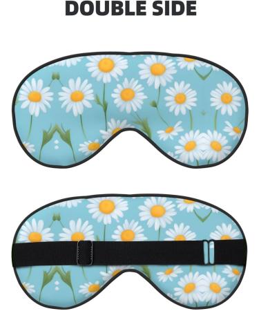 Buy White Daisy Light Blue Sleep Mask | Adjustable Breathable & Fashionable Eye Mask for Comfortable Sleep International Shipping Available - Buy Online on GoSupps.com