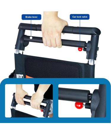 Folding Transport Wheelchair Ultralight Portable Travel Wheelchairs with Handbrake Aluminum Alloy Lightweight Wheelchair Trolleys for Elderly and Children - Buy Online on GoSupps.com