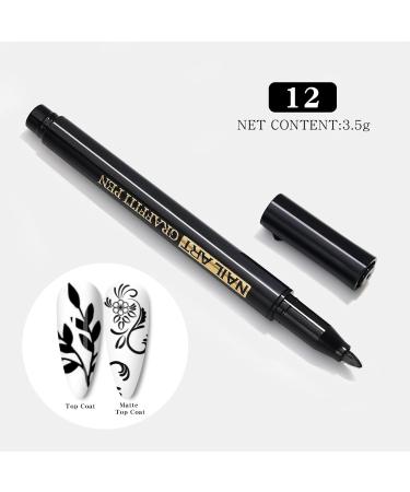 12 Color Nail Art Pens Set | 3D Nail Polish Design Kit for DIY Nail Art | Graffiti Dotting Liner Pen for Girls & Ladies - Buy Online on GoSupps.com