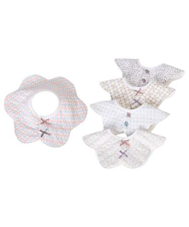 Healifty 5pcs Baby Bibs Flower Shape Newborn Cotton Bibs Flower Shaped Bibs for Newborn 24x24cm