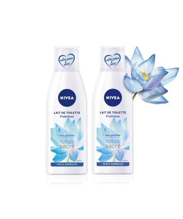 NIVEA Lait de Toilette Fra cheur (2x200ml) lait d maquillant yeux nettoyant visage l'extrait de lotus sacr soin visage femme pour peaux normales et mixtes