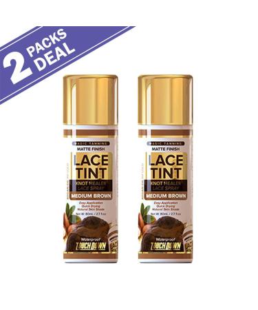 Touch Down Lace Tint Spray Knot Healer Matte Finish Waterproof 2.7oz (2 packs Dark Brown) 2 packs Dark Brown - Buy Online on GoSupps.com