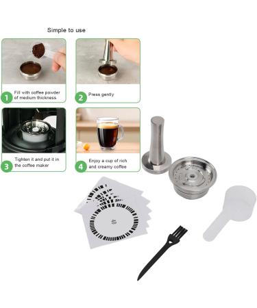 Capsules de caf R utilisables Dosettes de caf Rechargeables en Acier Inoxydable de 230 Ml avec des Autocollants de Cuill re Brosse Inviolable des Anneaux d' tanch it  - Buy Online on GoSupps.com