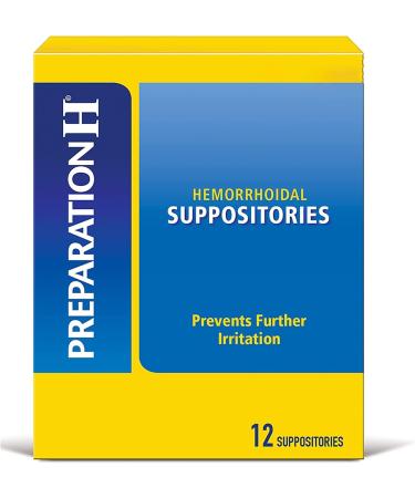 Preparation H Hemorrhoidal Suppositories 12 ea (Pack of 2)