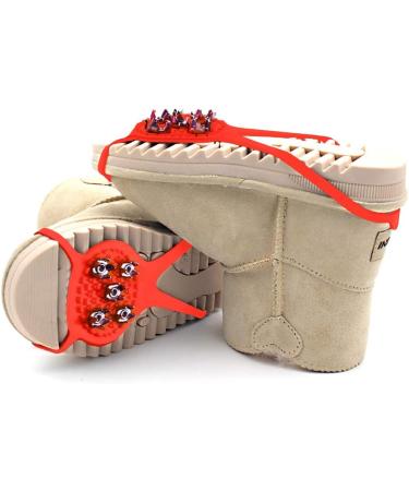 Milaloko Kids Size Crampons Traction Cleats - Red, Size 8-10 | Winter Walking Safety Shoe Grips for Boys and Girls - Buy Online on GoSupps.com