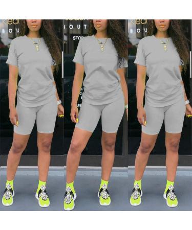 KINIKO Women's 2 Piece Casual Fashion Sports Suit Set | Grey-a Large - Buy Online on GoSupps.com