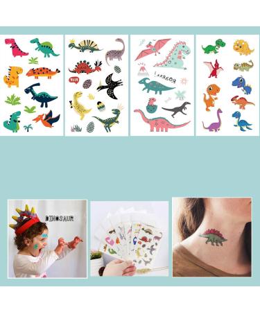 250pcs Cute Waterproof Temporary Tattoos for Kids Birthday Party - Dinosaur Spaceship Fish Unicorn Designs - Buy Online on GoSupps.com
