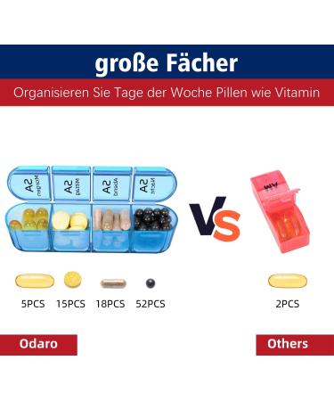 Doruimi 7-Day Pill Box - Large Compartment Medication Organizer with Easy Open Design for Kids and Seniors - Pink - Buy Online on GoSupps.com