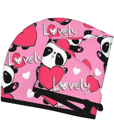 Shop Panda Heart Valentine Pink Microfiber Hair Towel - Soft Super Absorbent Quick Dry Wrap for Women with Long Curly Thick Hair - Buy Online on GoSupps.com