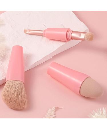 Double Ended Makeup Brush 4 in 1 Retractable Travel Cosmetic Brush Precision Makeup Sponge for Powder Eyeshadow Portable Cosmetics Tools for Daily Life Pink - Buy Online on GoSupps.com