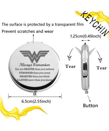 KEYCHIN Heroine Pocket Mirror Diana Fans Gift - You are Braver, Stronger, Smarter Than You Think - Compact Wonder Mirror for Women & Girls - Buy Online on GoSupps.com
