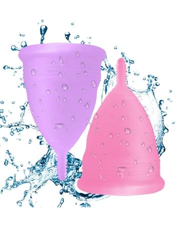 Blossom Menstrual Cup Set of Two Cups (Large Purple Small Pink)