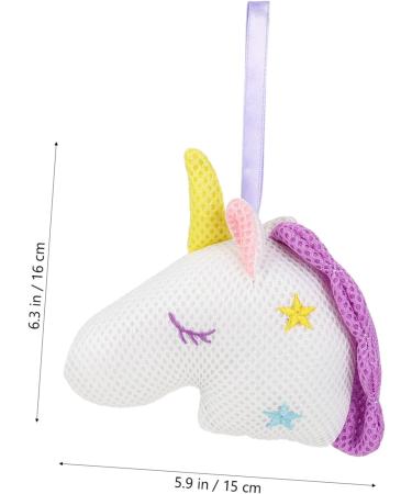 Housoutil Unicorn Bath Unicorn Mesh Shower Balls Baby Cleaning Toys Bath Toys for Kids Bath Sponge Kids Baby Loofah Bath Sponge Bath Mesh Ball Pouf Pillow Bubble Net Travel Cartoon White - Buy Online on GoSupps.com