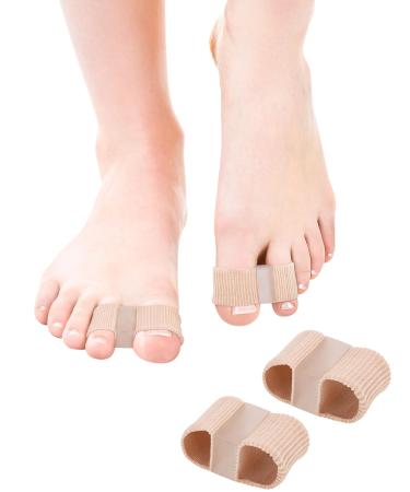 1 Pair Toe Spacers for Women Men Bunion Correct Toe Separators for Bunion Correction Hammer Toe Straightener Toe Spreaders with 2 Elastic Toe Loops and Soft Gel Pads Good for Relief(L)