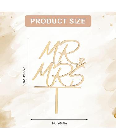 Wooden Mr and Mrs Cake Topper Wedding Cake Topper Bride and Groom Sign Wedding Engagement Cake Toppers Decoration Wedding Party Supplies (Style 1) - Buy Online on GoSupps.com