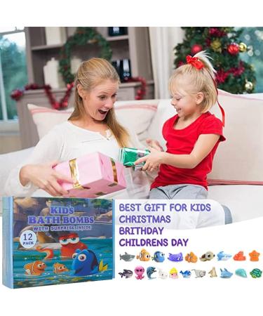 Marine Animals Bath Bomb Gift Set - 12 Pack Organic Fizzy Balls for Kids | Handmade & Safe | Ideal Birthday Gift for Boys & Girls - Buy Online on GoSupps.com