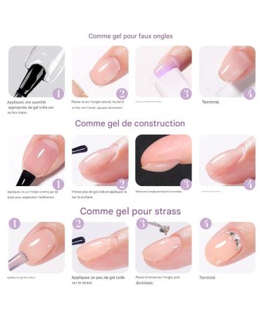 UV Gel Nail Glue 15ml 4-in-1 Adhesive | Gel Glue for Nail Tips For Women Salon Daily Use Travel Party Manicure Practical Decoration Design Beauty Care - Buy Online on GoSupps.com