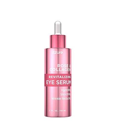AZURE Rose & Collagen Revitalizing Eye Serum - Hydrating & Smoothing | Reduces Wrinkles, Fine Lines & Under Eye Bags | Minimize Signs of Aging | Made in Korea - 60mL