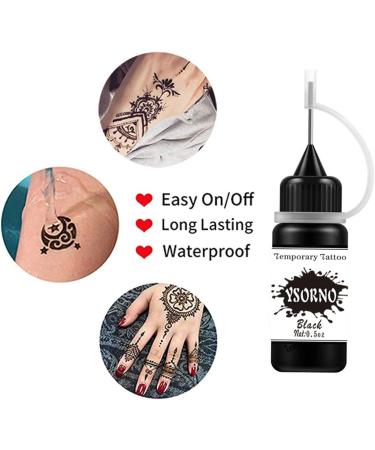 Temporary Tattoo Kit: Jagua Gel Freehand Ink, 48 Stencils, DIY Fake Freckles - 3 Colors (Black/Red/Brown) - for Women, Men, Kids - Buy Online on GoSupps.com