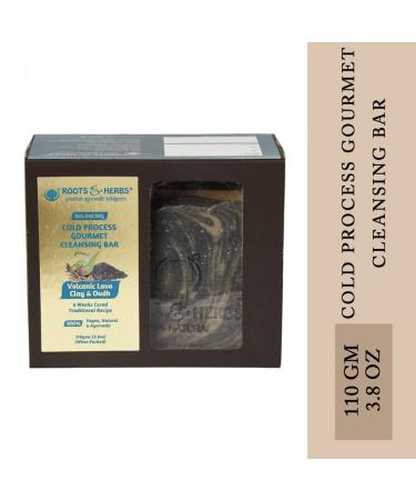 ROOTS AND HERBS Ayurvedic Bar Soap Natural Treatment 100% Vegan No Paraben No Sls No Sulphate Volcanic Lava Clay & Oudh (Cold Process Gourmet Cleansing Body) Soap