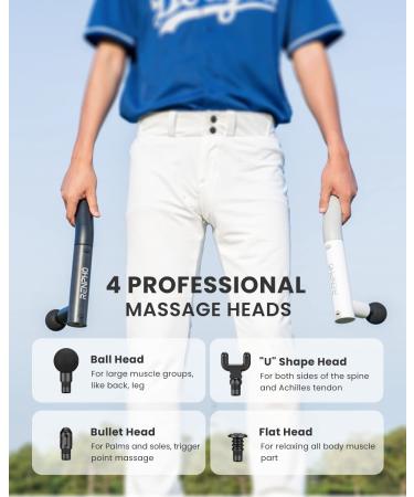 Renpho Extend Massage Gun - Powerful Handheld Deep Tissue Percussion Massager for Athletes - Type C Black - Buy Online on GoSupps.com
