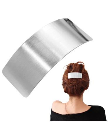 Large Rectangular Hair Clip Metal Bar Hairclip Barrette Simple French Hair Pins Automatic Minimalist Square Head Clip Ponytail Holder Hairpin Barrette Grip Hair Accessories for Women and Girls