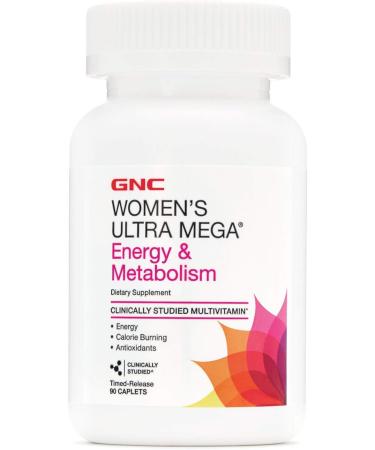 GNC Women's Ultra Mega Energy & Metabolism Multivitamin 90ct - Boost Energy & Calorie Burning, 45 Servings - Buy Online on GoSupps.com