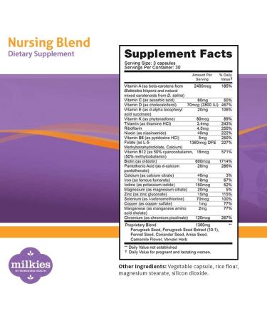 Fairhaven Health Milkies Nursing Blend - Breastfeeding Supplement 90 Veggie Caps - Buy Online on GoSupps.com