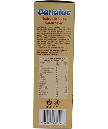 Danalac Cocoa Baby Biscuits - Finger Food Snack for Toddlers 6+ Months with Calcium, Iron, and Vitamins - 120g - Buy Online on GoSupps.com