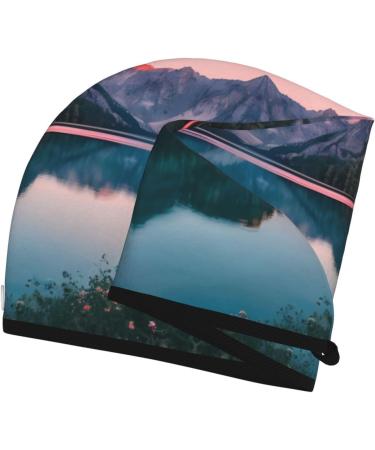 Buy Lake and Sunset Coral Velvet Dry Hair Cap Ideal for Home Travel Pool Parties Beaches & Baths | Quick-Dry Hair Accessories - Buy Online on GoSupps.com