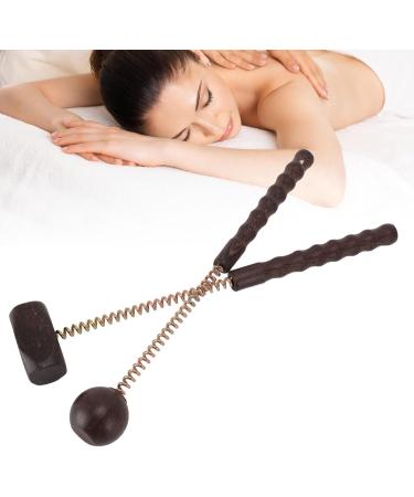Filfeel Massage Ball Hammer - Portable Manual Massage Device for Back & Shoulder Muscle Relief | Wood Massage Hammer with Spring Grip - Buy Online on GoSupps.com